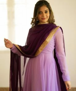Ekanta Isha Purple Georgette Dress Margazhi Moments