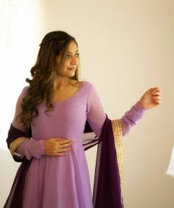 Ekanta Isha Purple Georgette Dress Margazhi Moments