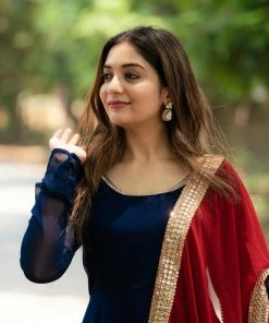 Ekanta Isha Navy Blue With Maroon Margazhi Moments