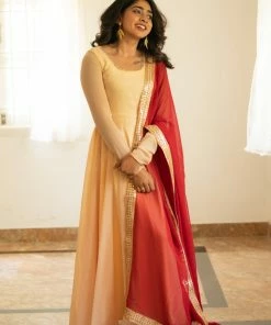 Ekanta Isha Cream Georgette Dress