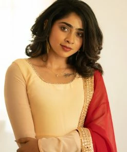 Ekanta Isha Cream Georgette Dress