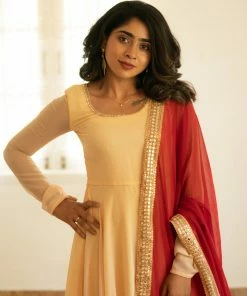 Ekanta Isha Cream Georgette Dress