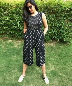 Threeness Black Ikat Jumpsuit Breezy Summer