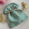 AMYRA Purse & Potli Arbre Silk Embroidered Potli Bag - Blue Green