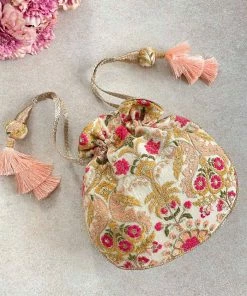 AMYRA Purse & Potli Alanna White Potli