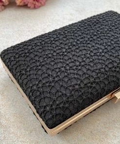 AMYRA Noir Lace Box Clutch Purse & Potli