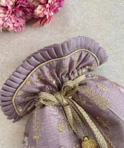 AMYRA Purse & Potli Arbre Silk Embroidered Potli Bag - Wisteria