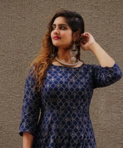 Label RishMaan Royal Synonym - Navy Blue Uptown Contemporary