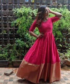 ATHIRA Madras Rhapsody Kayal - Magenta Pink