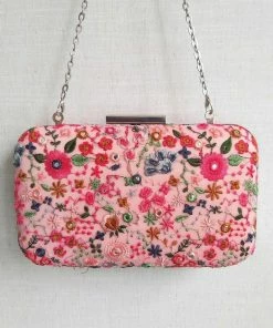 AMYRA Purse & Potli AVIVA PINK BOX CLUTCH